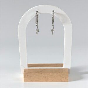 Crystal Simple Lightning Hoop Earrings